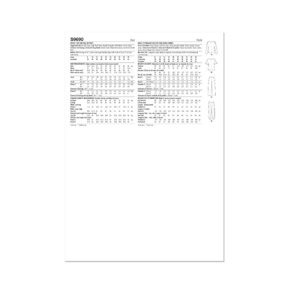 Simplicity Sewing Pattern S9690 Sportswear Pull on Pants Top Miss Size 8-16 - Picture 2 of 3